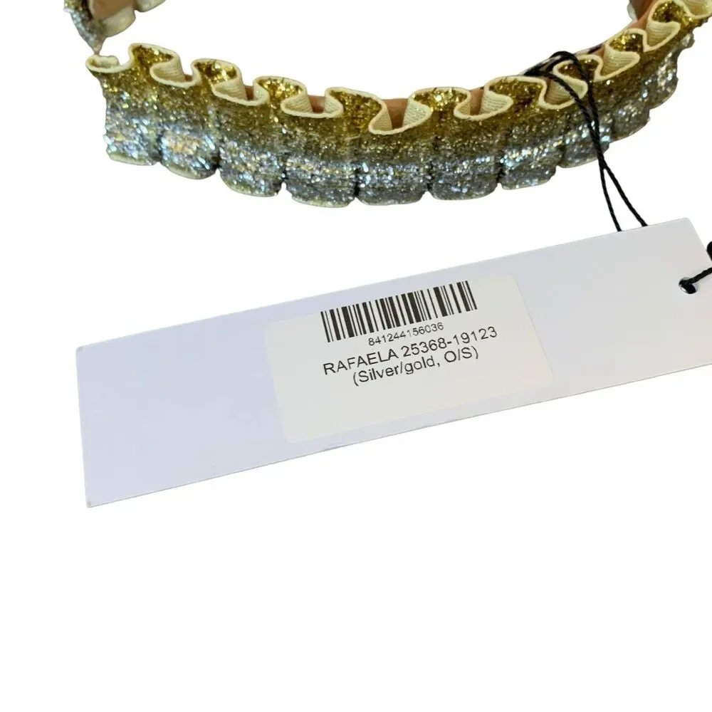 Eugenia Kim Rafaela Headband Holiday XMAS Metallic Velvet Gold Silver Ombre NWT